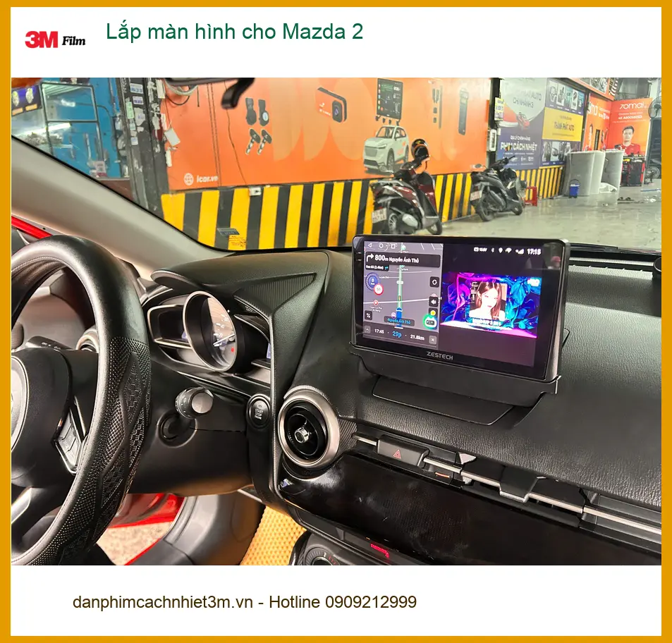 Chị Thảo lắp màn hình cho Mazda 2 Quận Bình Tân vì màn zin thiếu tính năng giải trí ảnh thực tế 5