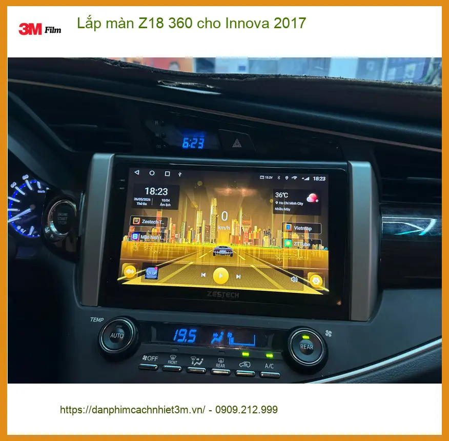 Anh Đình lắp màn Z18 360 cho Innova 2017 tại Quận 10 để lái xe an toàn hơn ảnh thực tế 3