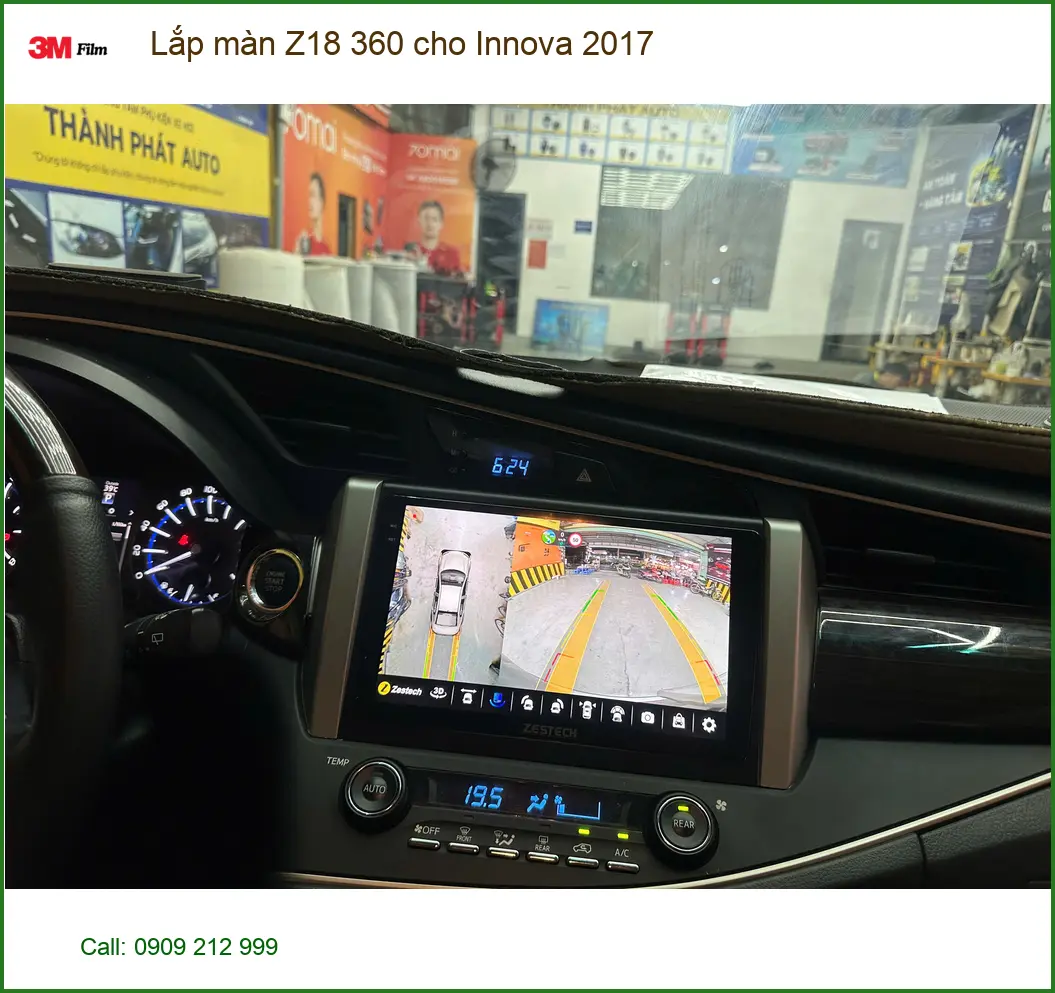 Anh Tùng lắp màn Z18 360 cho Innova 2017 tại Quận 4 vì muốn nhìn rõ xung quanh