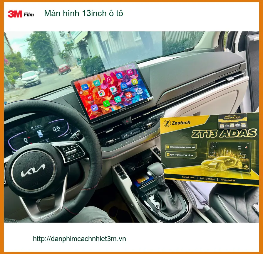 Chị Thanh lắp màn hình 13inch ô tô Hyundai Accent tại Quận 12 để trải nghiệm công nghệ mới ảnh thực tế 3