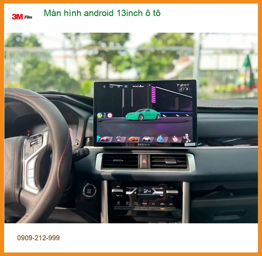 Anh Quang lắp màn hình Android 13inch ô tô Hyundai Santa Fe tại Hóc Môn ảnh thực tế 4