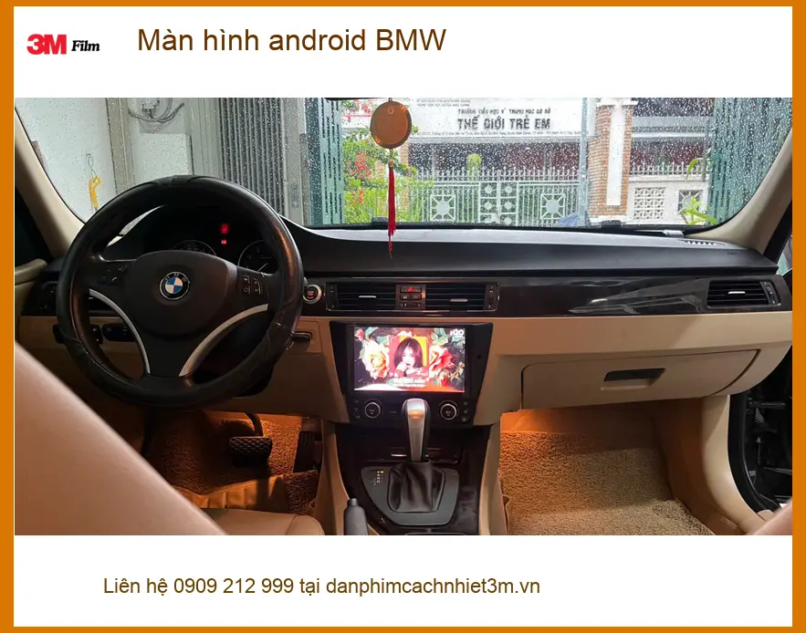 Anh Minh lắp màn hình Android cho BMW 320i tại Quận 8 để tiện xem bản đồ và giải trí
