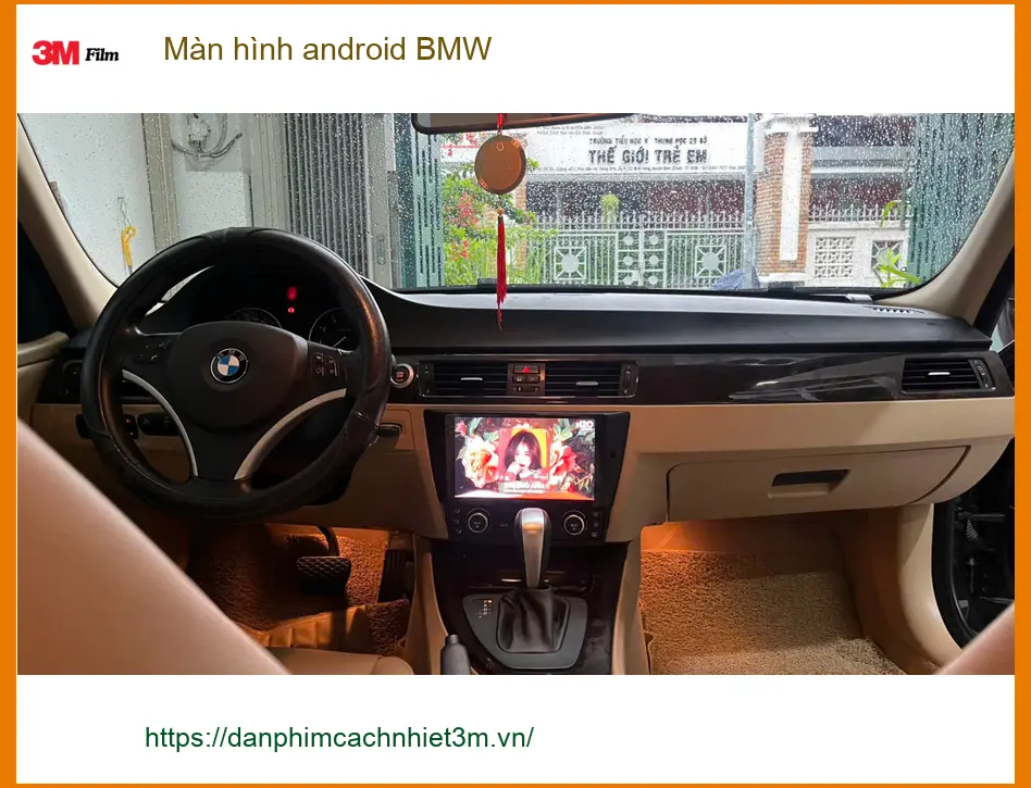 Anh Minh lắp màn hình Android cho BMW 320i tại Quận 8 để tiện xem bản đồ và giải trí ảnh thực tế 3