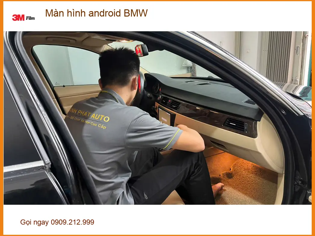 Anh Tấn lắp màn hình Android BMW tại Cần Giờ, xe thêm hiện đại ảnh thực tế 5