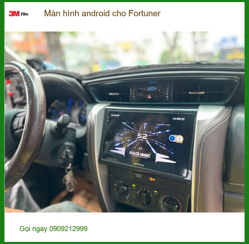 Anh Dũng lắp màn hình android cho Fortuner tại Thủ Đức để nâng tầm trải nghiệm lái xe