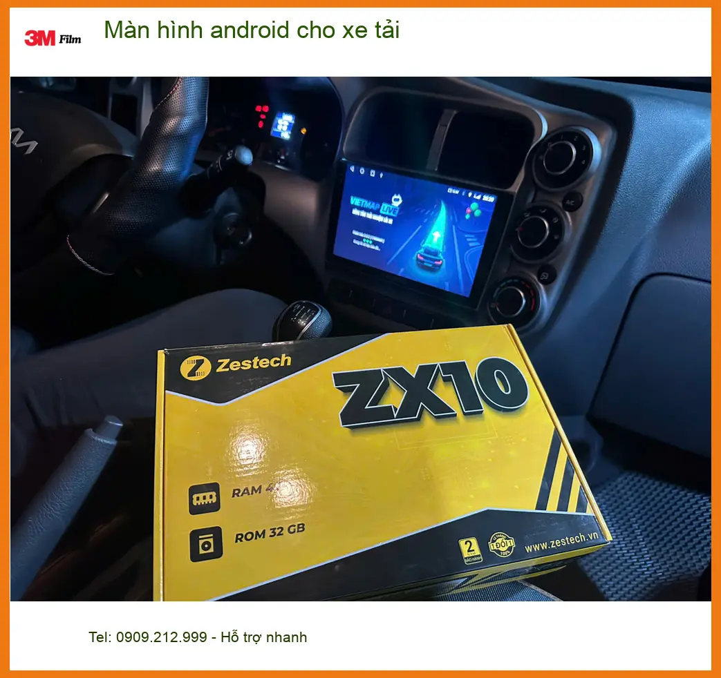 Anh Lâm lắp màn hình Android cho xe tải Hino Dutro tại Quận 12 để tối ưu hóa lộ trình giao hàng ảnh thực tế 2