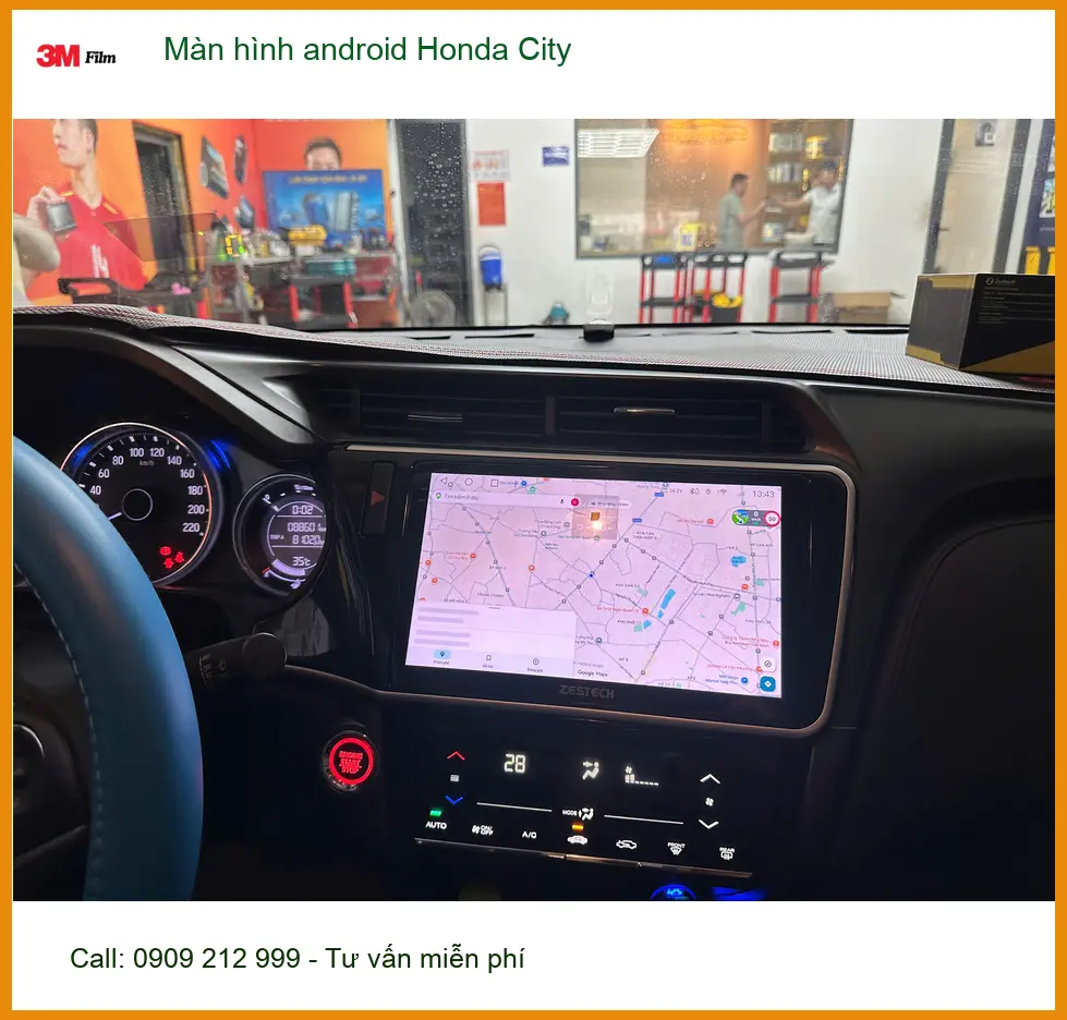 Bác Cường lắp màn hình Android Honda City tại Quận 9 để giải trí. ảnh thực tế 3