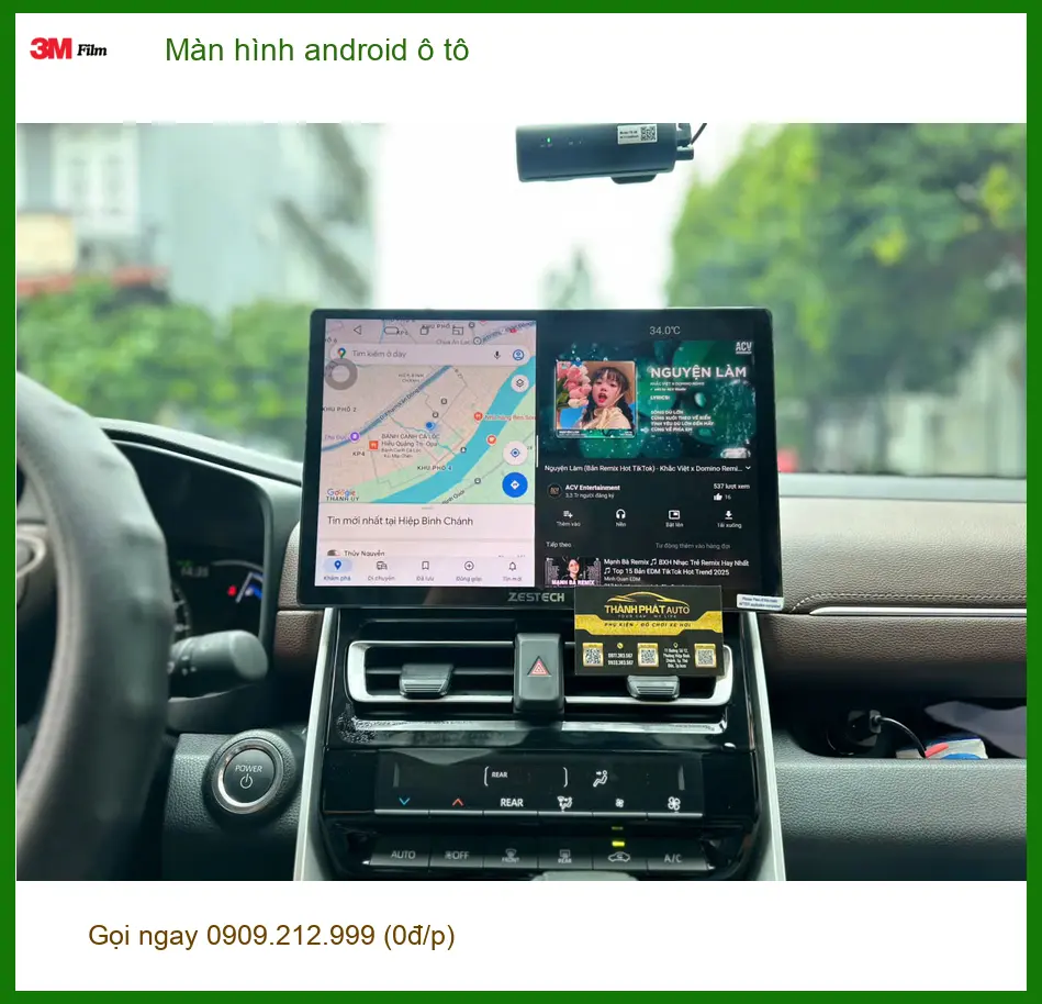 Chị Lan Anh lắp màn hình android ô tô cho Camry tại Quận 10 tiện giải trí ảnh thực tế 2