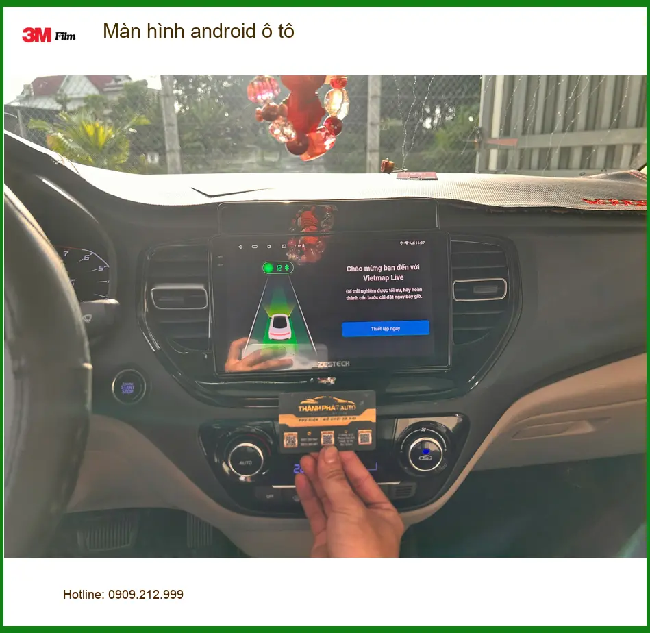 Chị Trâm lắp màn hình android ô tô cho Kia K3 tại Quận 2 giải trí đa năng.