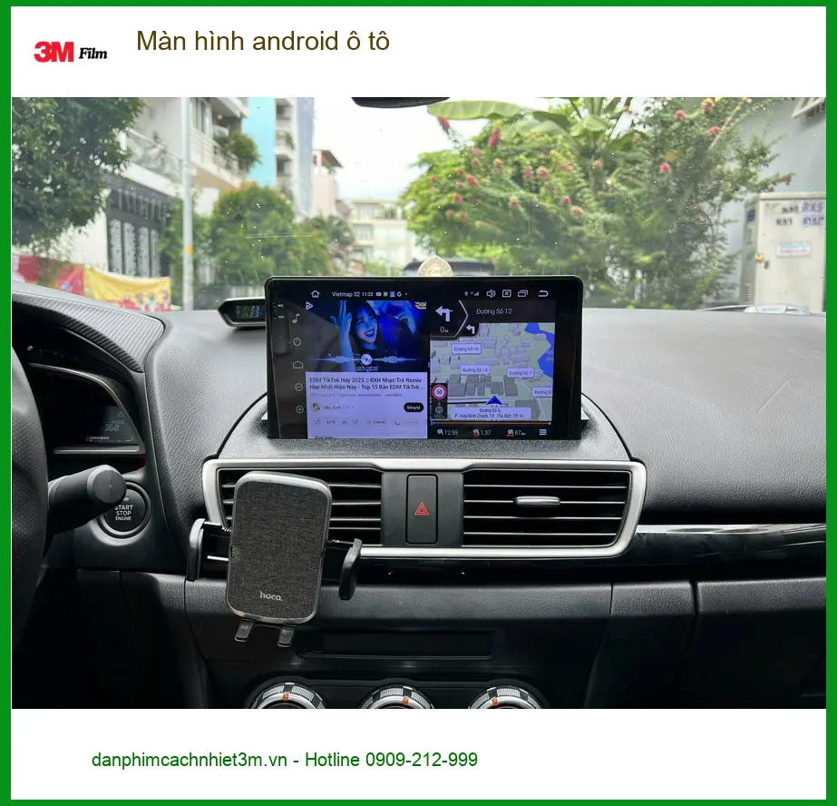 Chú Minh lắp Màn hình android ô tô cho Mazda 3 tại Quận 12 để tiện giải trí