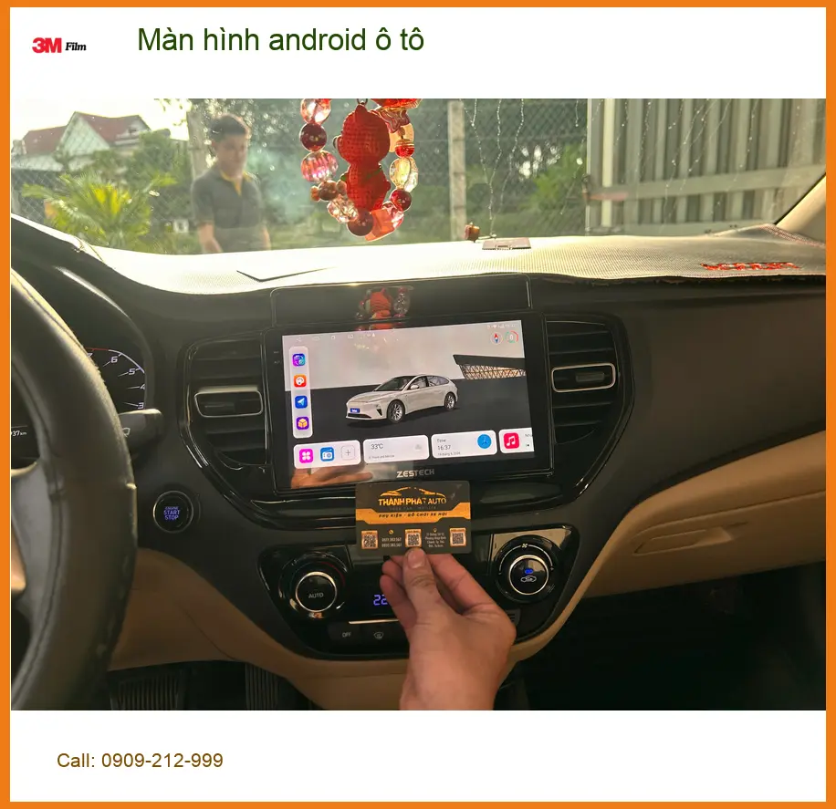 Anh Khải lắp màn hình android ô tô cho Hyundai Santa Fe tại Hóc Môn để tiện dẫn đường