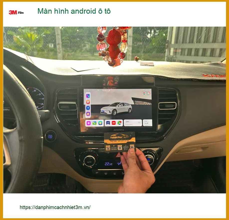 Anh Khải lắp màn hình android ô tô cho Hyundai Santa Fe tại Hóc Môn để tiện dẫn đường ảnh thực tế 2