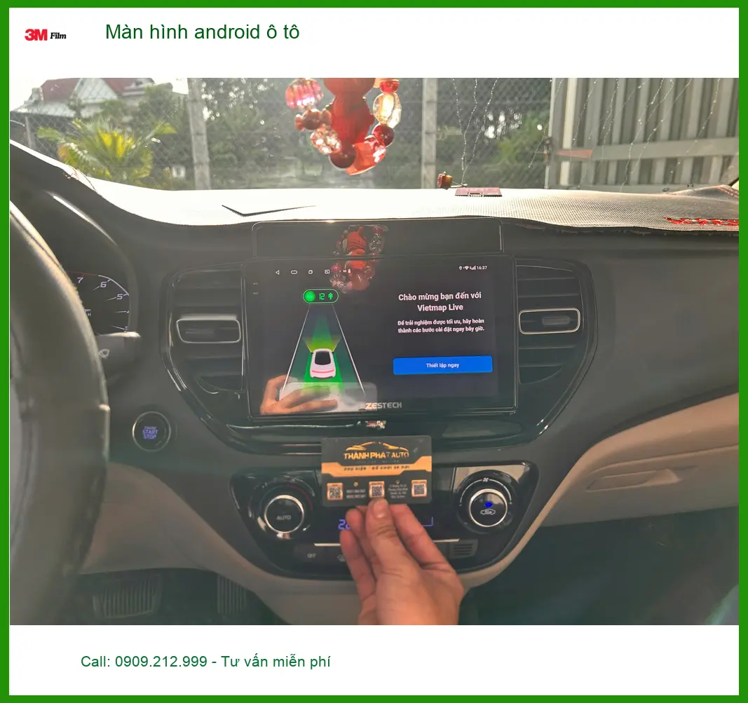 Anh Khải lắp màn hình android ô tô cho Hyundai Santa Fe tại Hóc Môn để tiện dẫn đường ảnh thực tế 4
