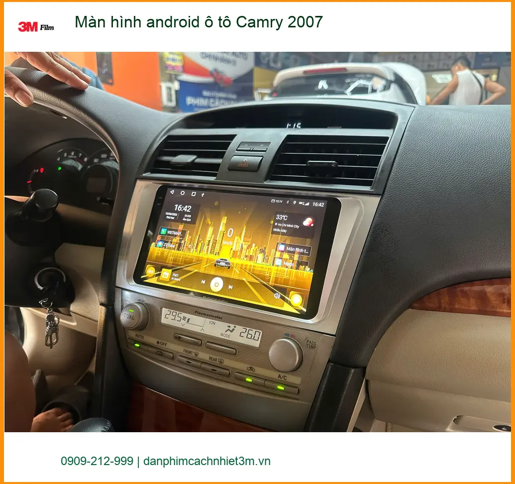 Chị Thảo gắn màn hình Android ô tô Camry 2007 Quận Tân Phú ảnh thực tế 2