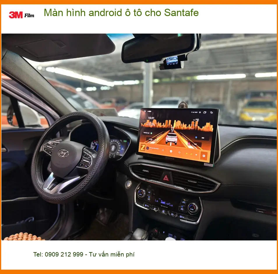 Anh Thắng lắp màn hình Android ô tô cho Santafe tại Quận 12 để tiện chỉ đường ảnh thực tế 4