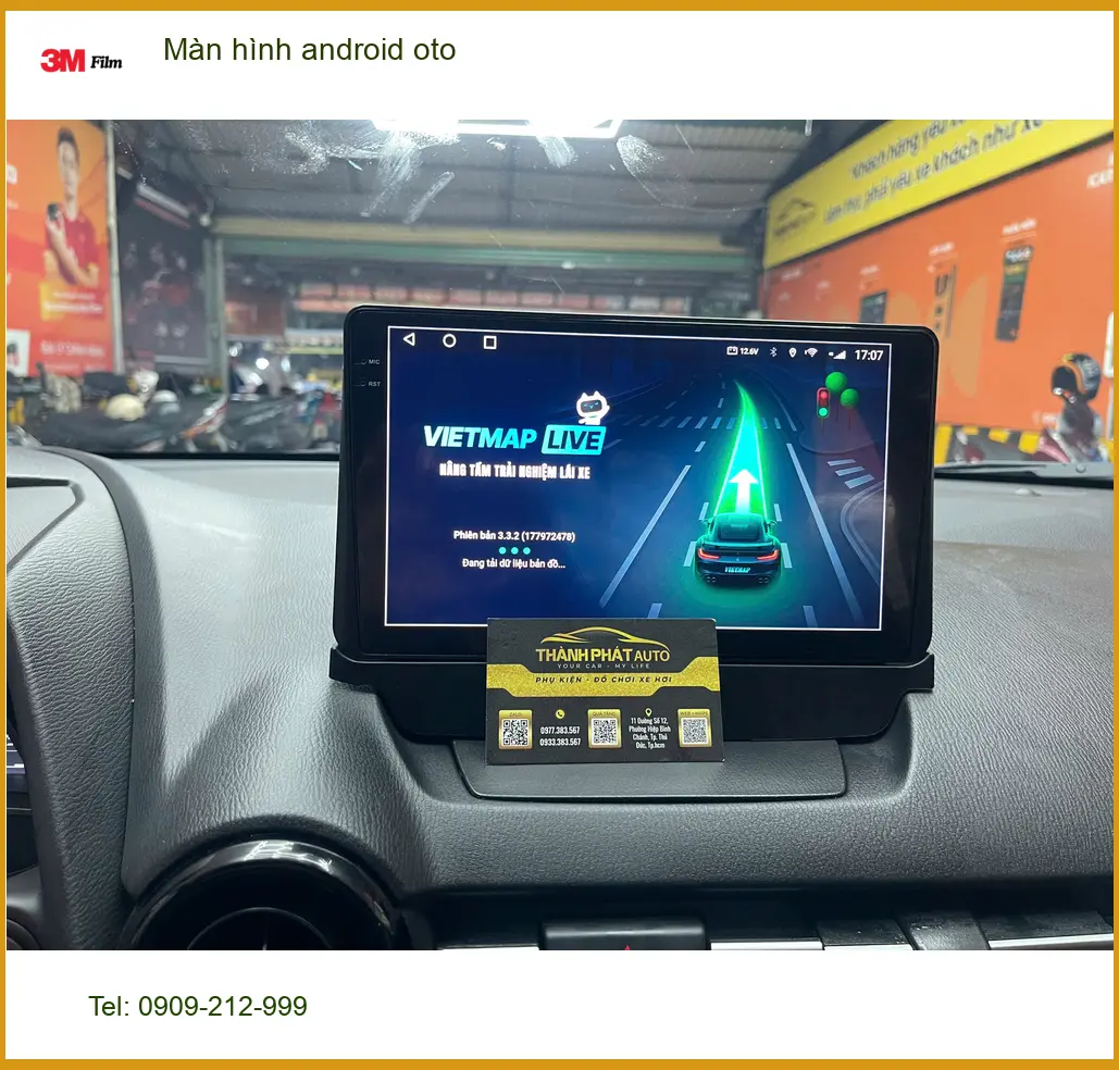 Chú Phú lắp màn hình Android ô tô cho Hyundai Accent tại Quận Tân Bình vì màn zin đã lỗi thời ảnh thực tế 2