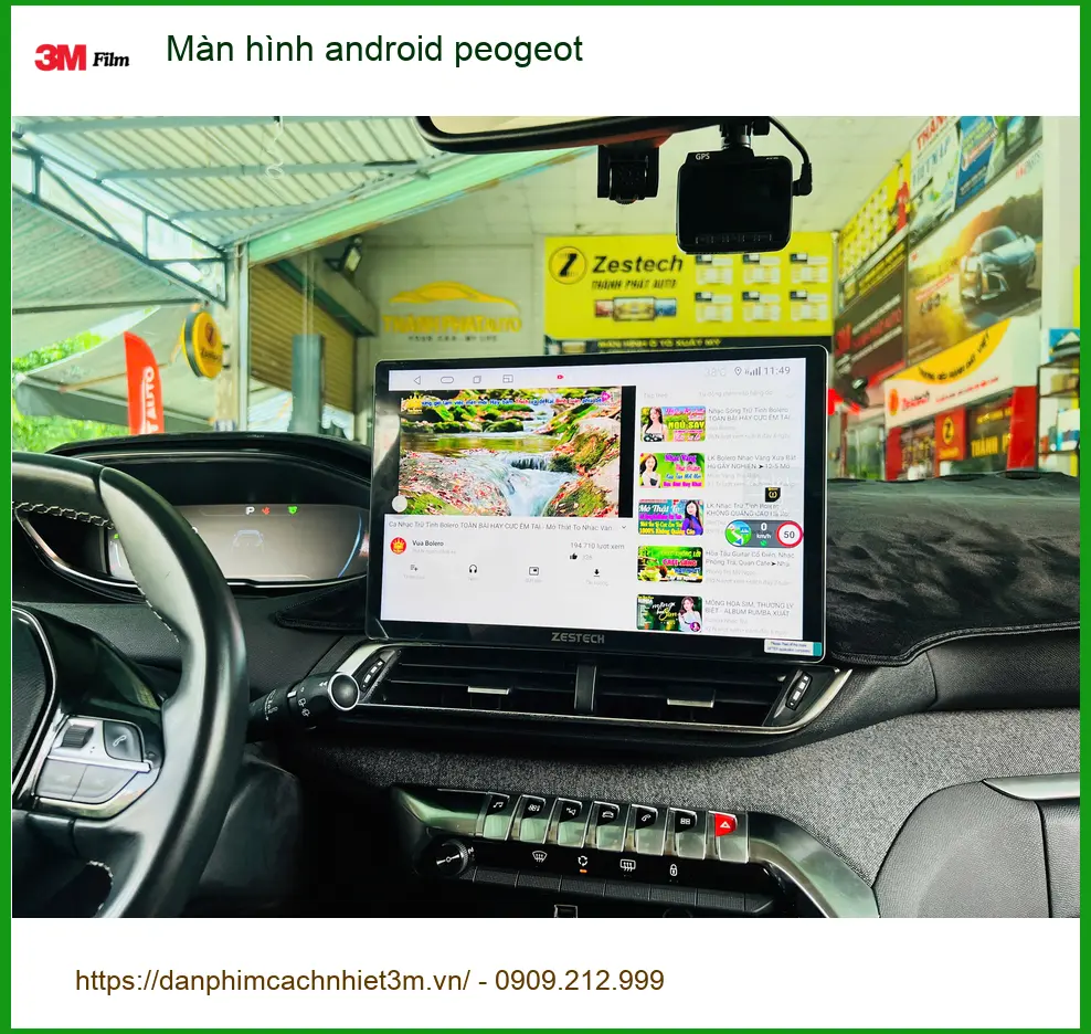 Chị Thảo nâng cấp màn hình Android Peugeot 2008 tại Quận 12 để xem YouTube ảnh thực tế 2