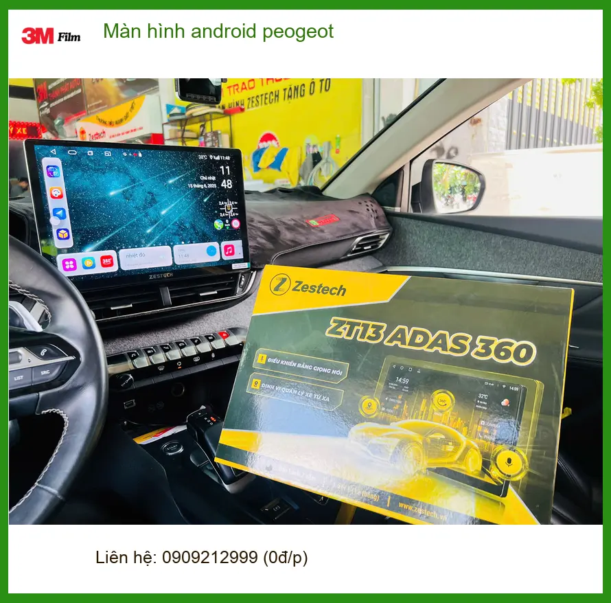 Chị Thảo nâng cấp màn hình Android Peugeot 2008 tại Quận 12 để xem YouTube ảnh thực tế 3