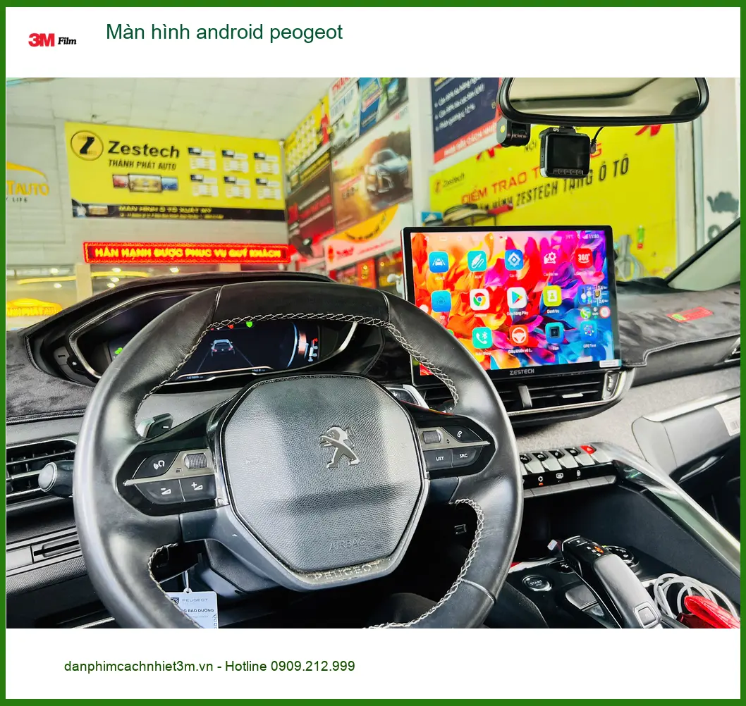 Chị Thảo lắp màn hình Android Peugeot 3008 tại Quận 6 để tiện dẫn đường và giải trí ảnh thực tế 2