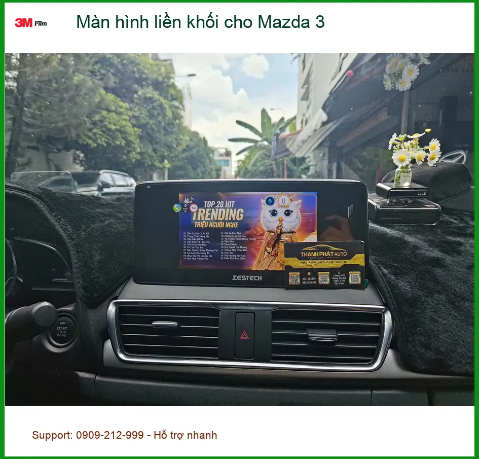 Chị Thảo nâng cấp màn hình liền khối cho Mazda 3 tại Quận 1 để trải nghiệm công nghệ mới ảnh thực tế 2