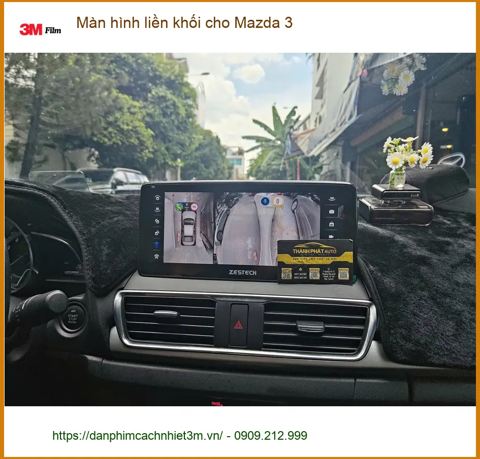Anh Minh lắp màn hình liền khối cho Mazda 3 tại Quận 2 vì màn hình zin thiếu tính năng giải trí