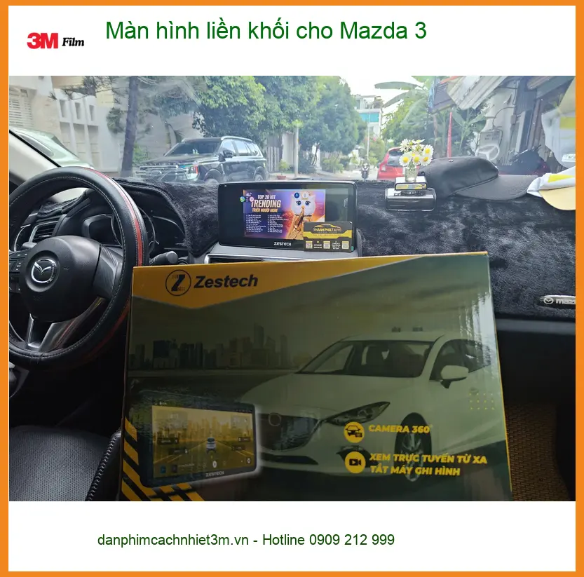 Anh Minh lắp màn hình liền khối cho Mazda 3 tại Quận 2 vì màn hình zin thiếu tính năng giải trí ảnh thực tế 2