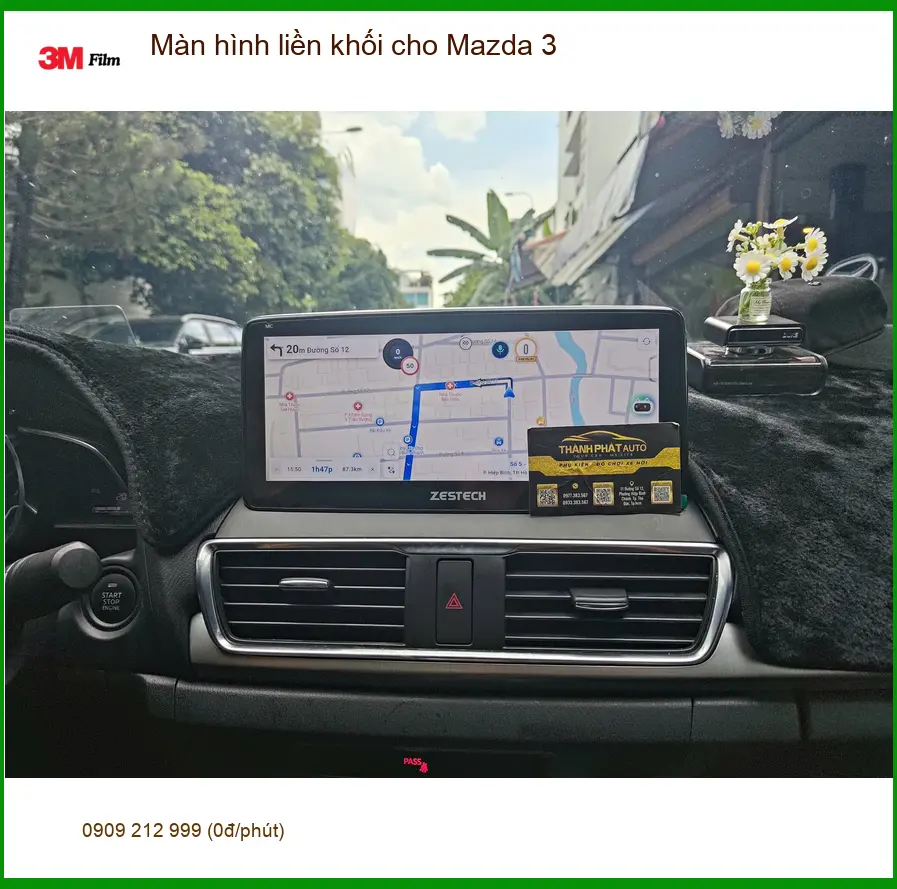 Anh Minh lắp màn hình liền khối cho Mazda 3 tại Quận 2 vì màn hình zin thiếu tính năng giải trí ảnh thực tế 3