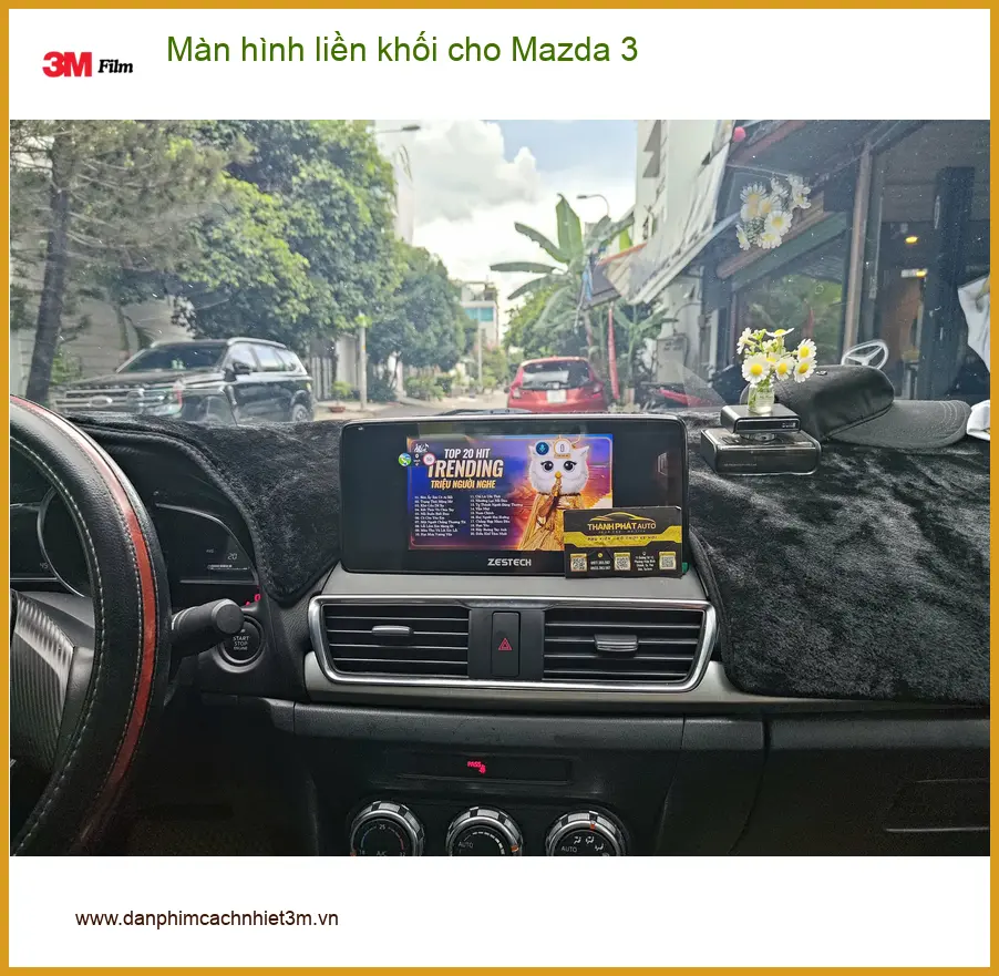 Anh Minh lắp màn hình liền khối cho Mazda 3 tại Quận 2 vì màn hình zin thiếu tính năng giải trí ảnh thực tế 4