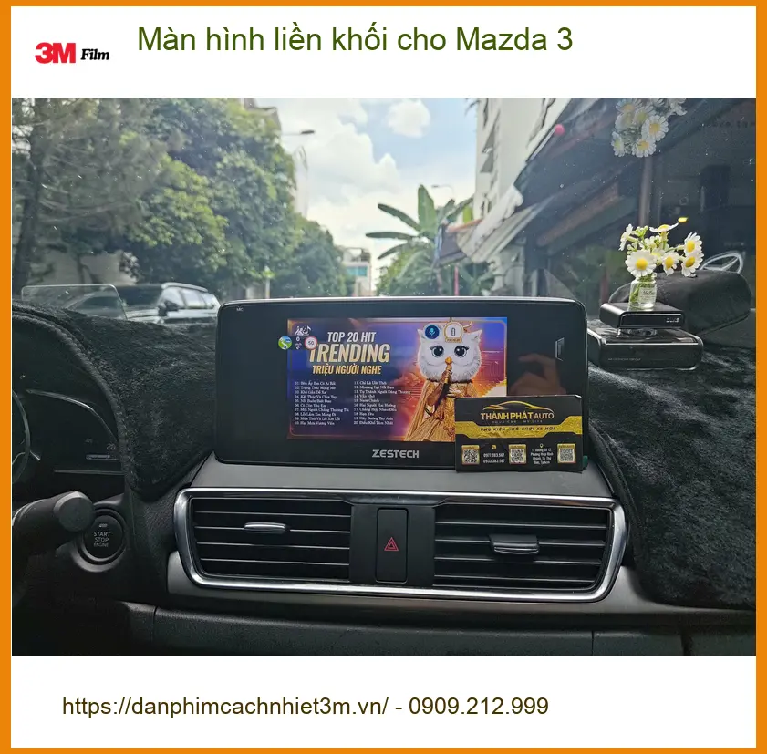 Anh Minh lắp màn hình liền khối cho Mazda 3 tại Quận 2 vì màn hình zin thiếu tính năng giải trí ảnh thực tế 5