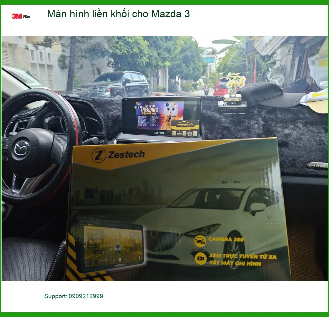 Anh Khang lắp màn hình liền khối cho Mazda 3 Quận Thủ Đức để nâng tầm không gian nội thất