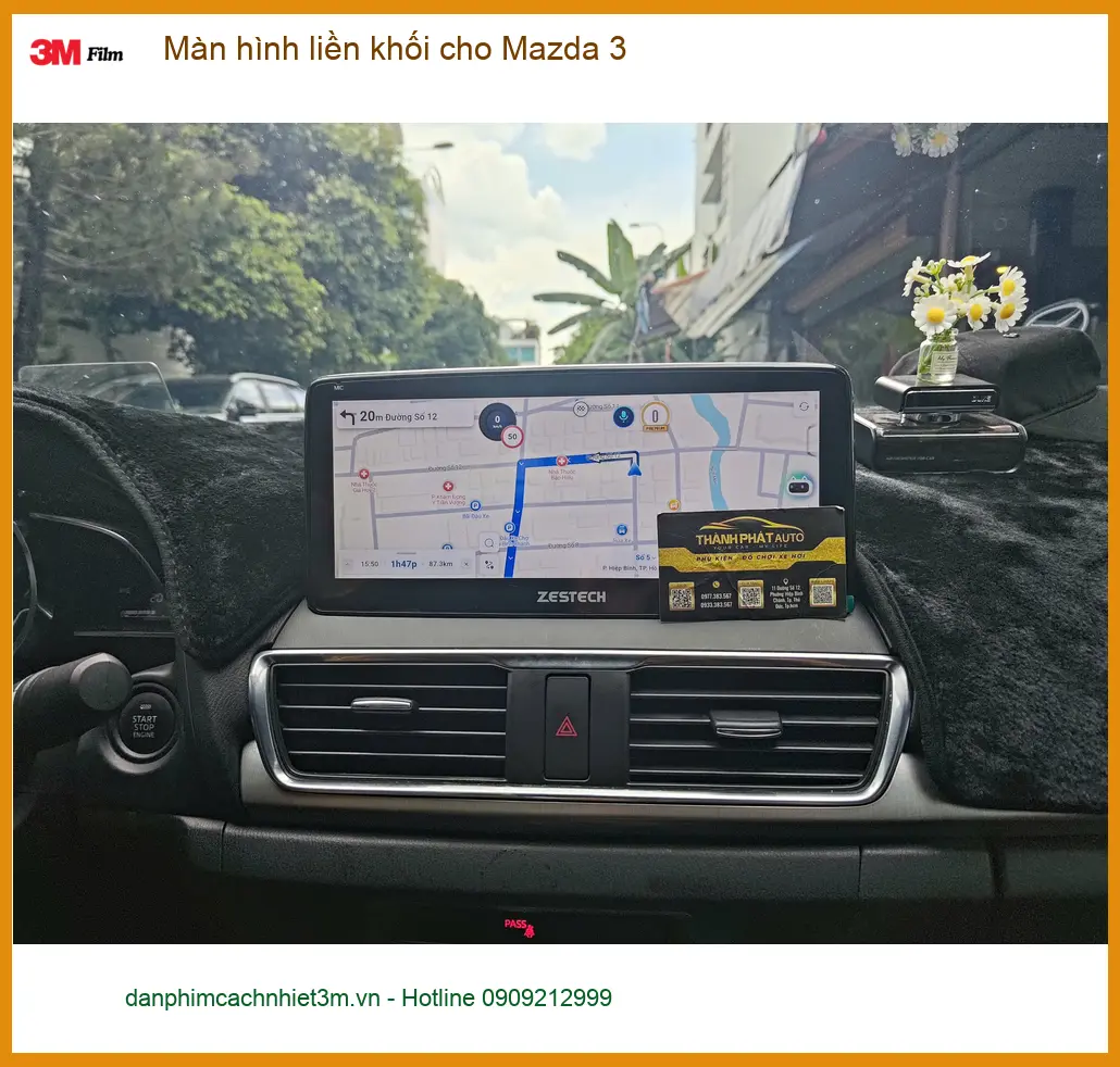 Chị Mai Anh lắp màn hình liền khối cho Mazda 3 tại Hóc Môn để nâng tầm giải trí trên xe ảnh thực tế 4