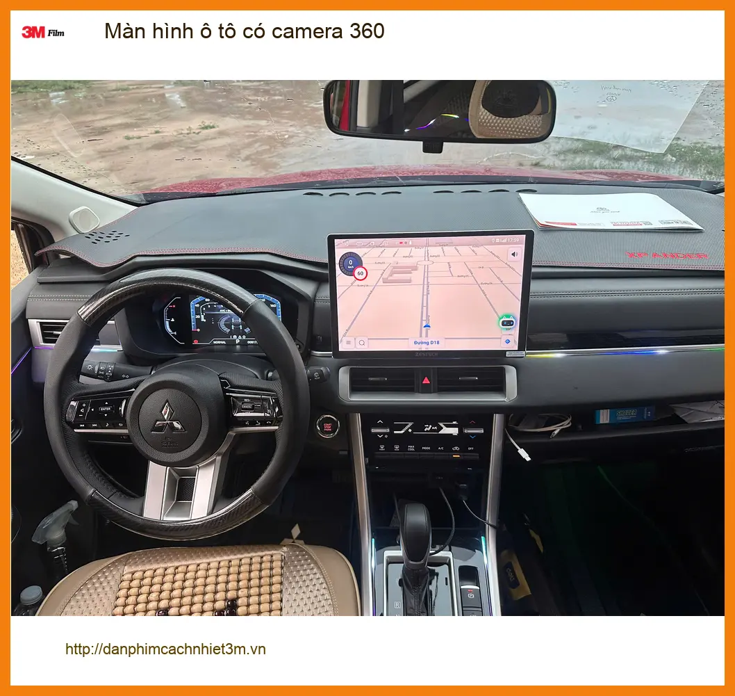 Chị Yến lắp màn hình ô tô có camera 360 cho Hyundai Santa Fe tại Quận 2 để tiện quan sát ảnh thực tế 2