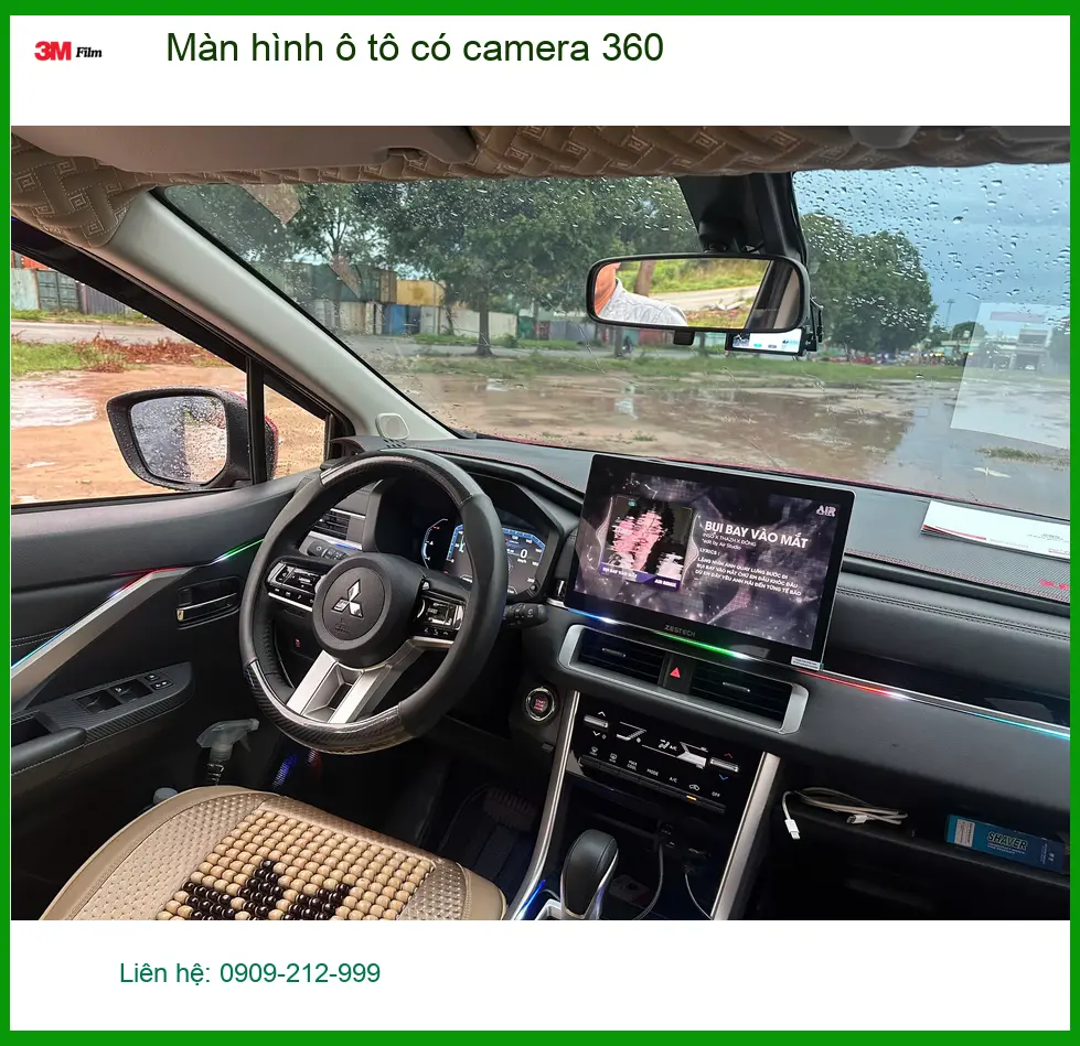 Chị Yến lắp màn hình ô tô có camera 360 cho Hyundai Santa Fe tại Quận 2 để tiện quan sát ảnh thực tế 3