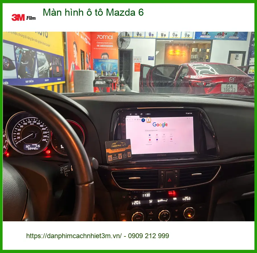 Anh Tấn lắp màn hình ô tô Mazda 6 tại Quận Nhà Bè vì màn hình zin quá lỗi thời ảnh thực tế 2