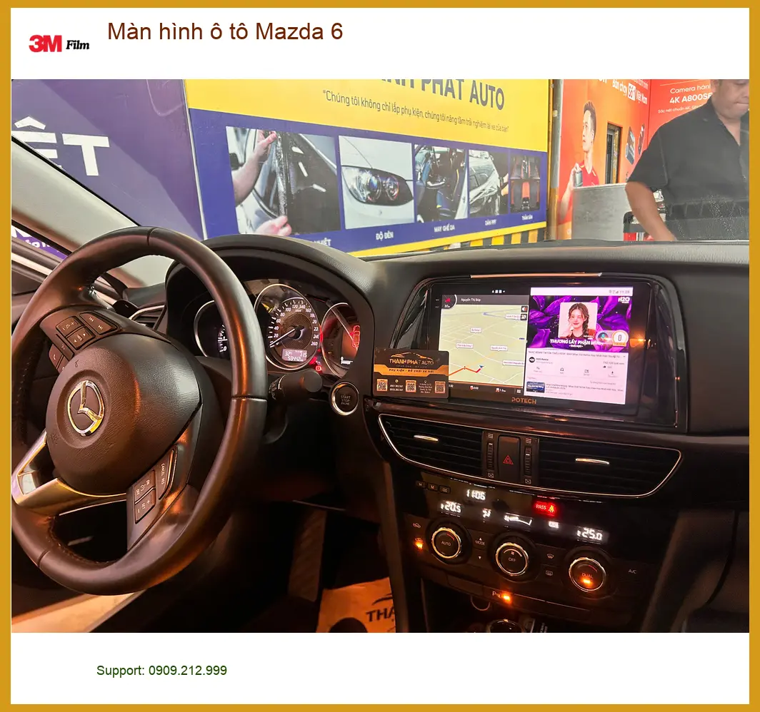 Anh Tấn lắp màn hình ô tô Mazda 6 tại Quận Nhà Bè vì màn hình zin quá lỗi thời ảnh thực tế 3