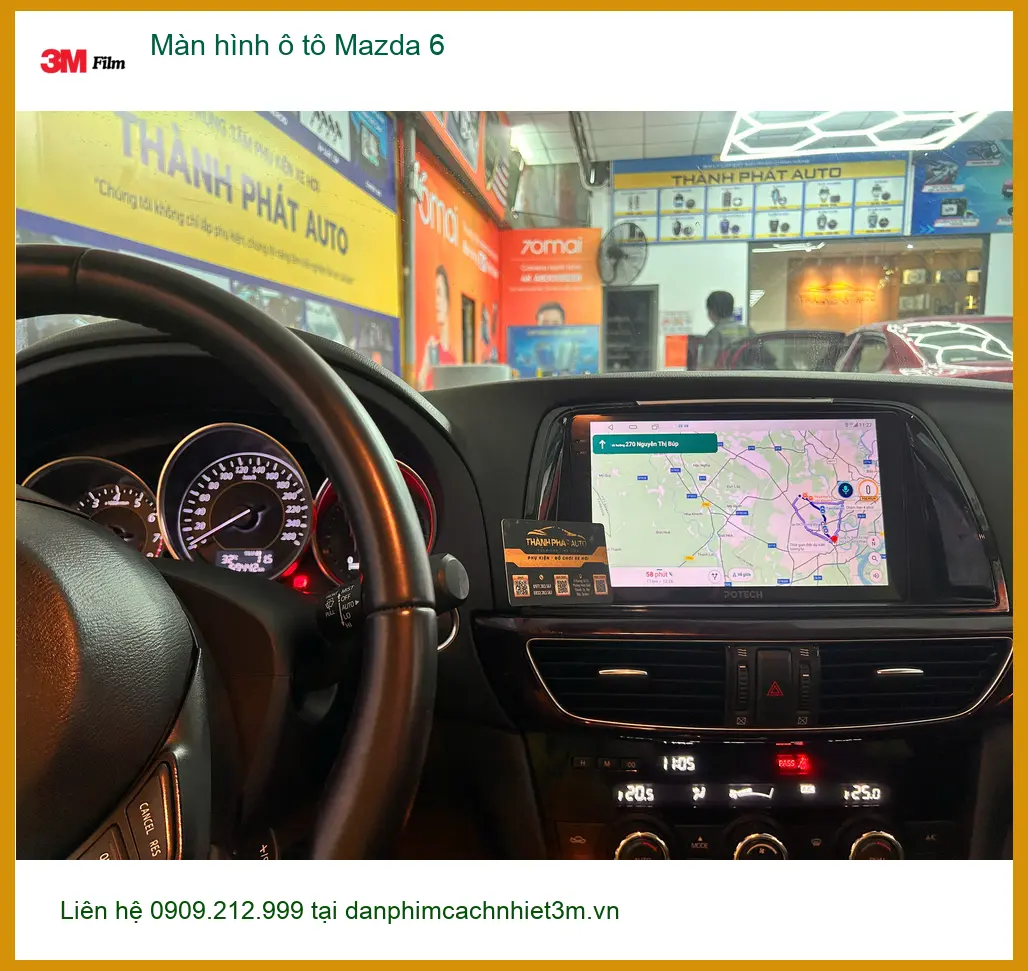 Anh Tấn lắp màn hình ô tô Mazda 6 tại Quận Nhà Bè vì màn hình zin quá lỗi thời ảnh thực tế 4