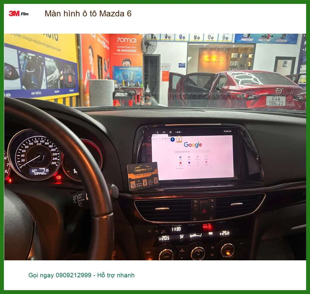 Anh Minh lắp Màn hình ô tô Mazda 6 tại Quận Tân Bình để xem bản đồ tiện hơn ảnh thực tế 4