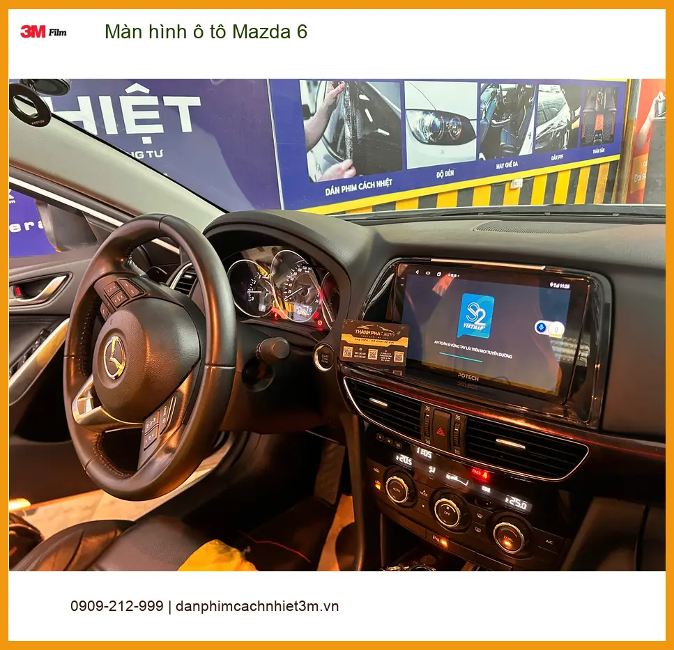 Anh Minh lắp Màn hình ô tô Mazda 6 tại Quận Tân Bình để xem bản đồ tiện hơn ảnh thực tế 5