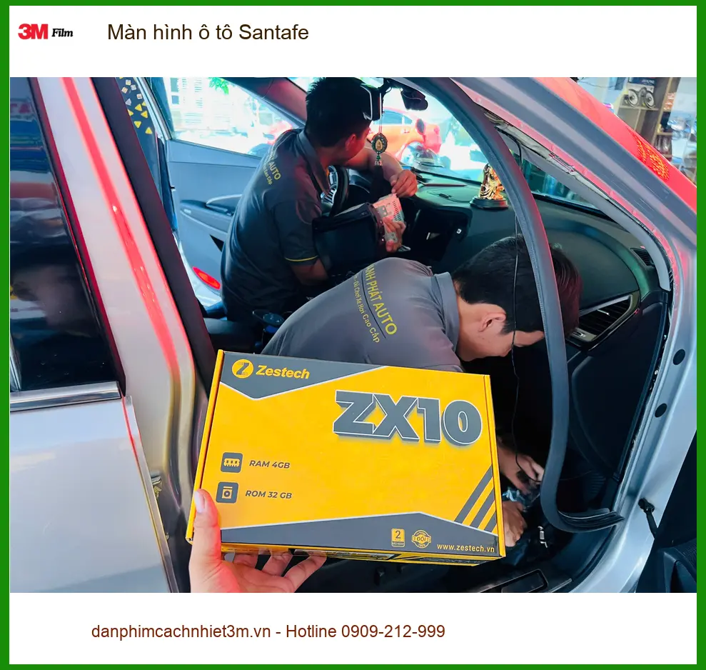Anh Tấn nâng cấp màn hình ô tô Santafe tại Hóc Môn để có trải nghiệm giải trí tốt hơn
