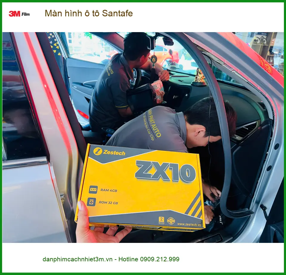 Anh Hưng nâng cấp màn hình ô tô Santafe tại Quận 7 để trải nghiệm tốt hơn