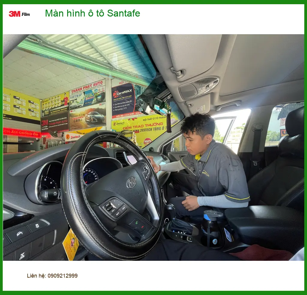 Anh Hưng nâng cấp màn hình ô tô Santafe tại Quận 7 để trải nghiệm tốt hơn ảnh thực tế 3