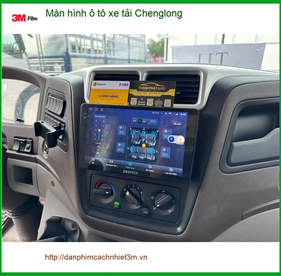 Anh Khải lắp màn hình ô tô xe tải Chenglong tại Phú Nhuận để dễ quan sát ảnh thực tế 3
