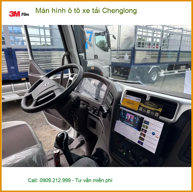 Anh Khải lắp màn hình ô tô xe tải Chenglong tại Phú Nhuận để dễ quan sát ảnh thực tế 4