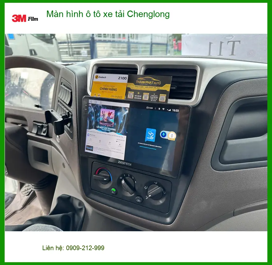 Anh Khải lắp màn hình ô tô xe tải Chenglong tại Phú Nhuận để dễ quan sát ảnh thực tế 5