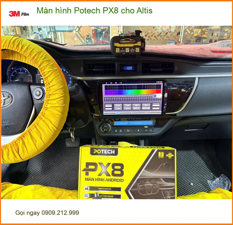 Anh Cường lắp Màn hình Potech PX8 cho Altis tại Quận 4 vì màn zin cũ quá chậm ảnh thực tế 4