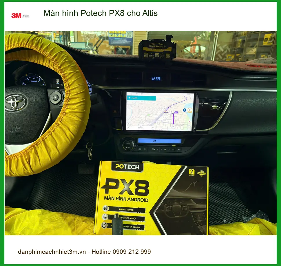 Chú Minh lắp màn hình Potech PX8 cho Altis tại Hóc Môn vì màn zin quá hạn chế tính năng ảnh thực tế 2