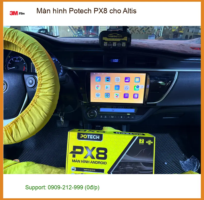 Chú Minh lắp màn hình Potech PX8 cho Altis tại Hóc Môn vì màn zin quá hạn chế tính năng ảnh thực tế 4