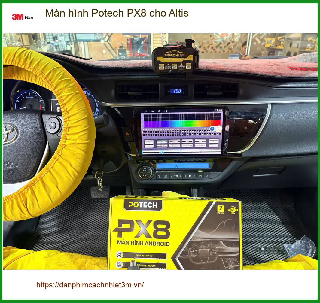 Anh Minh lắp màn hình Potech PX8 cho Altis tại Quận 9 để nâng cấp tiện ích