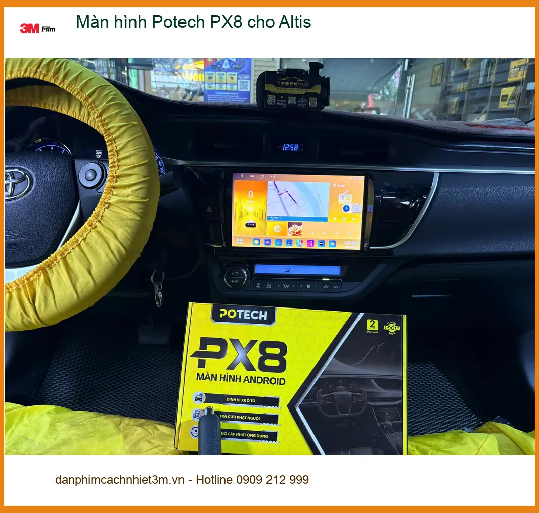 Anh Minh lắp màn hình Potech PX8 cho Altis tại Quận 9 để nâng cấp tiện ích ảnh thực tế 2