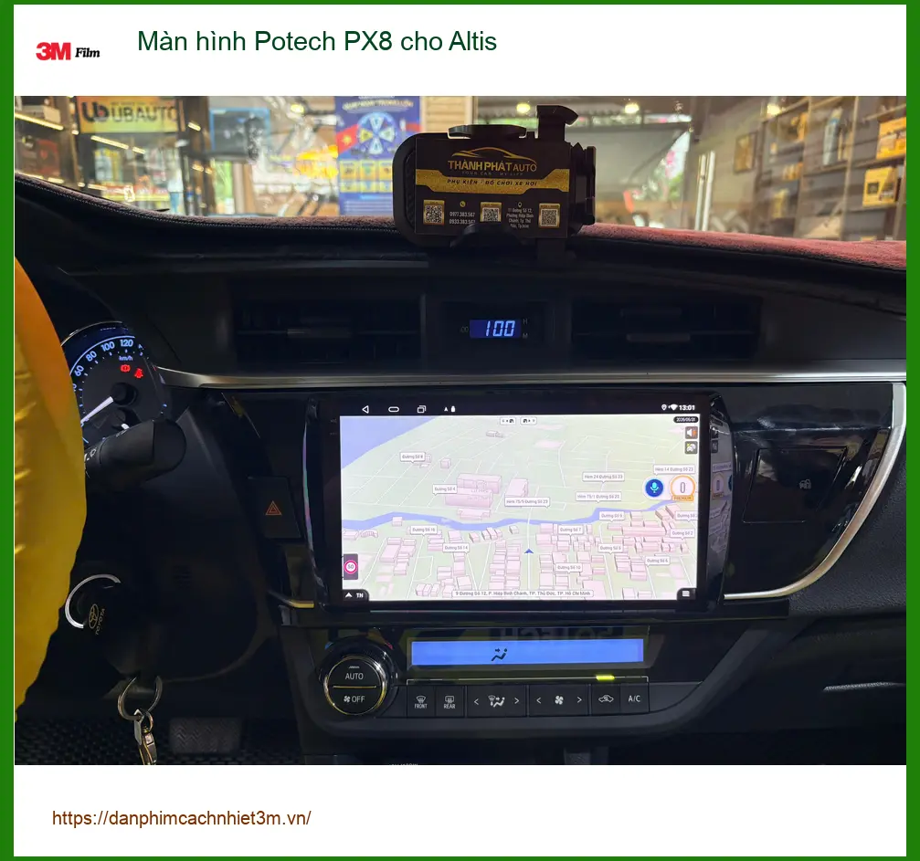 Anh Minh lắp màn hình Potech PX8 cho Altis tại Quận 9 để nâng cấp tiện ích ảnh thực tế 3